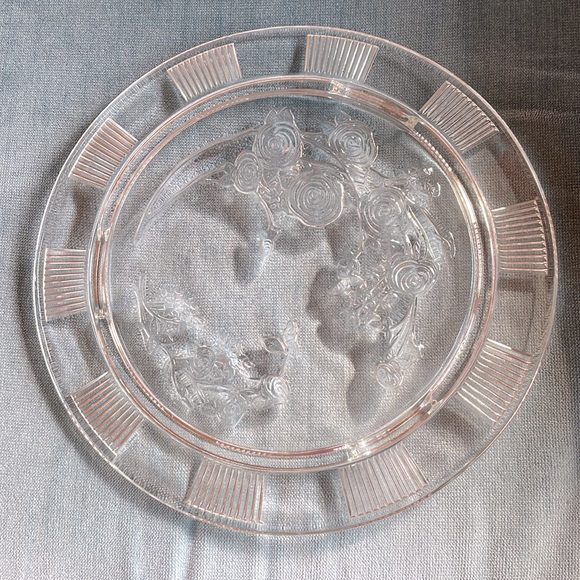 VTG Cabbage Rose Footed Platter - Picture 2 of 6